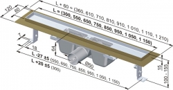 Žlab sprchový - podlahový s okrajem APZ1 - 650