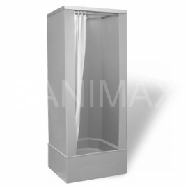 Sprchový box POLY průmyslový se závěsem 81 x 81 x 205 cm